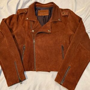 PATINA / PORTLAND LEATHER  Umber Nova moto leather jacket.